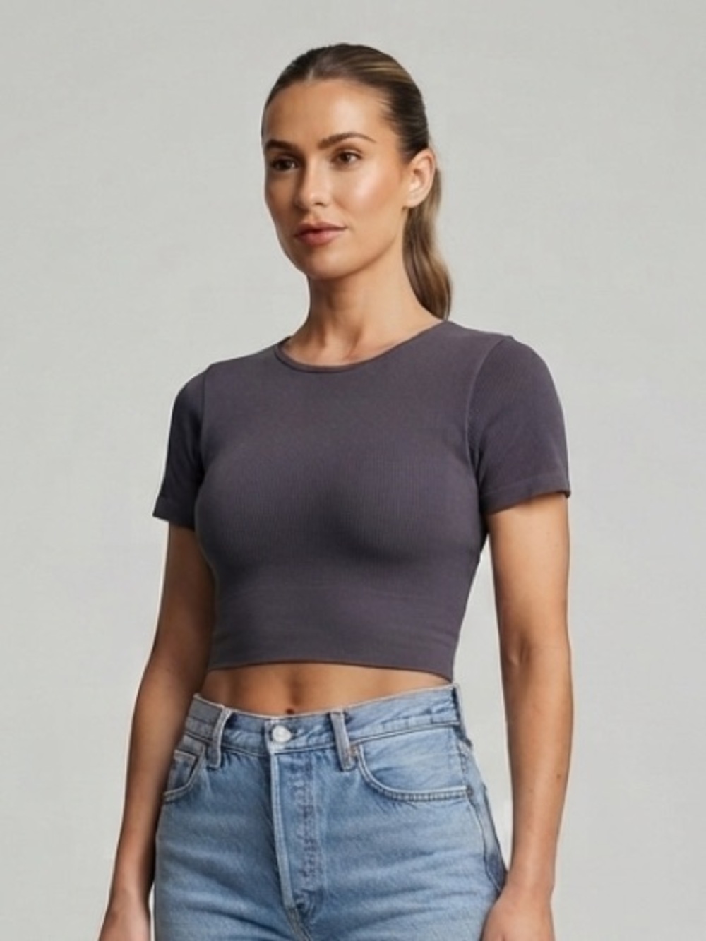 One Step Up Ribbed Crop Top - Picture 1 of 7